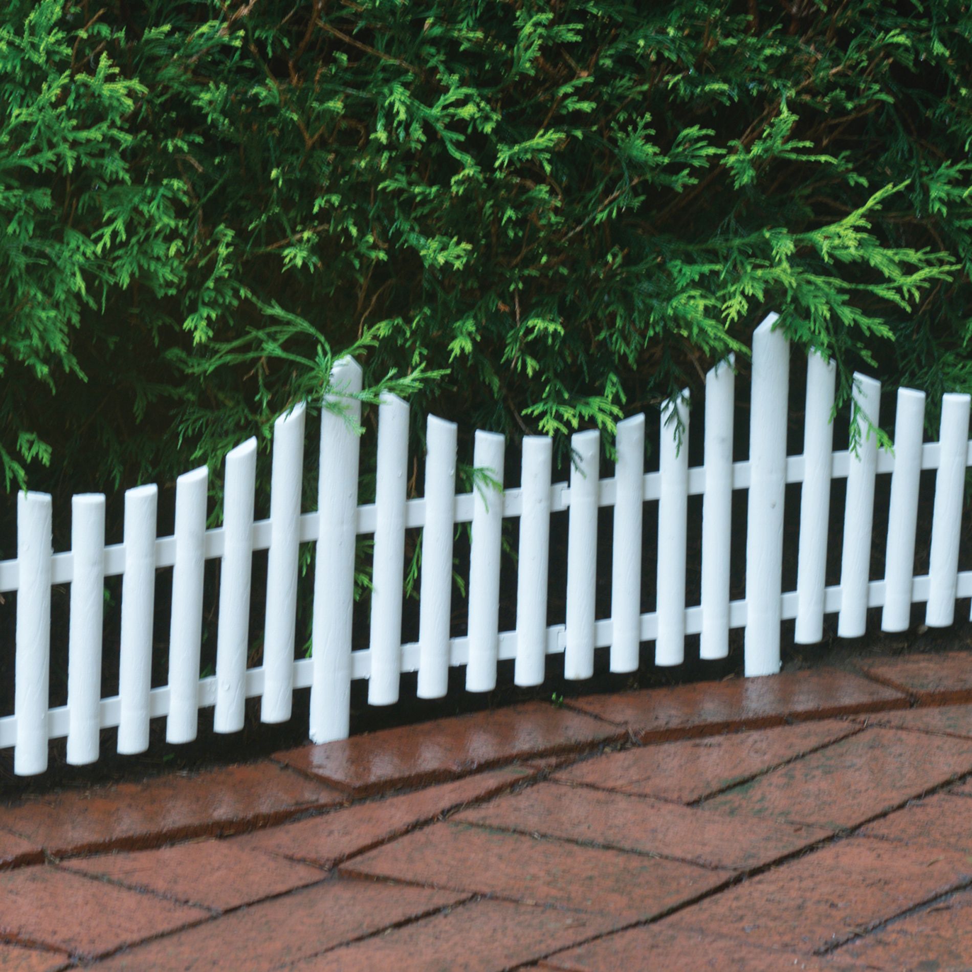 UPC 072358021402 product image for White Plastic Picket Fence 24