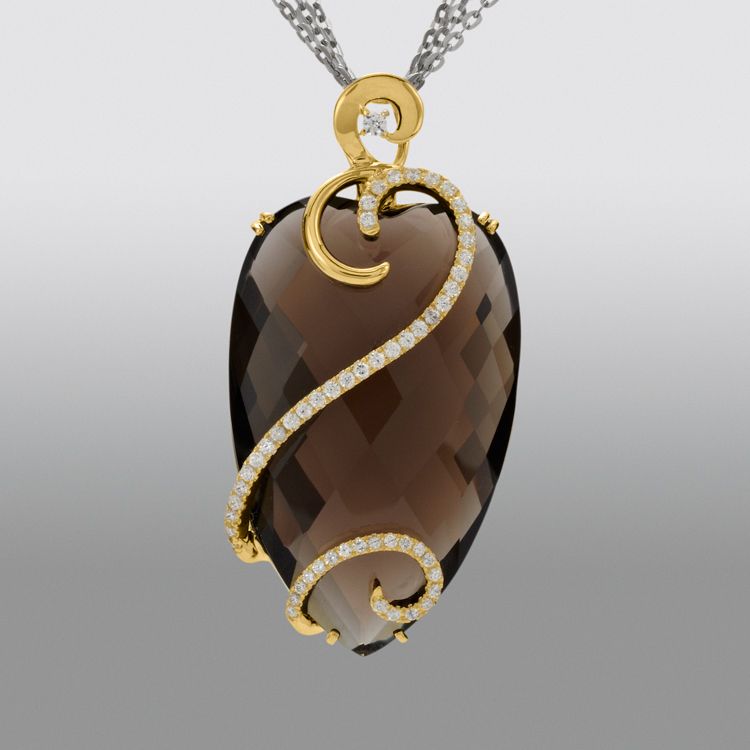 Zeghani Smokey Quartz Pendant with Simulated Diamonds at Kmart.com