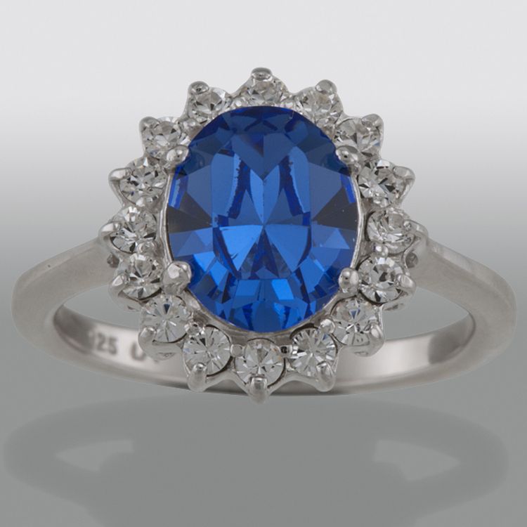 Genuine Swarovski Blue Crystal Ring