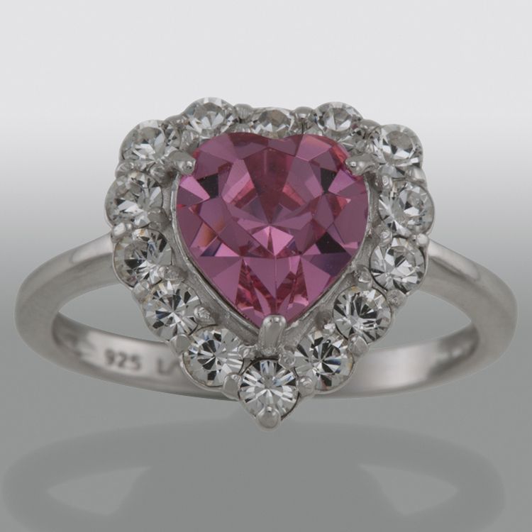 Genuine Swarovski Rose CrystalHeart Ring