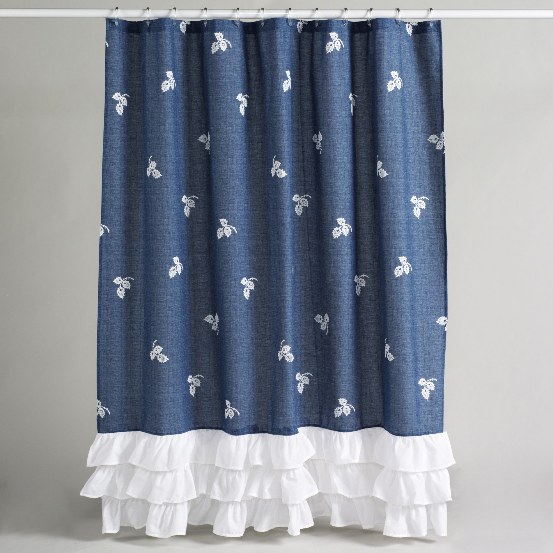 Country Living Porcelain Blossom Fabric Shower - Bed & Bath ...