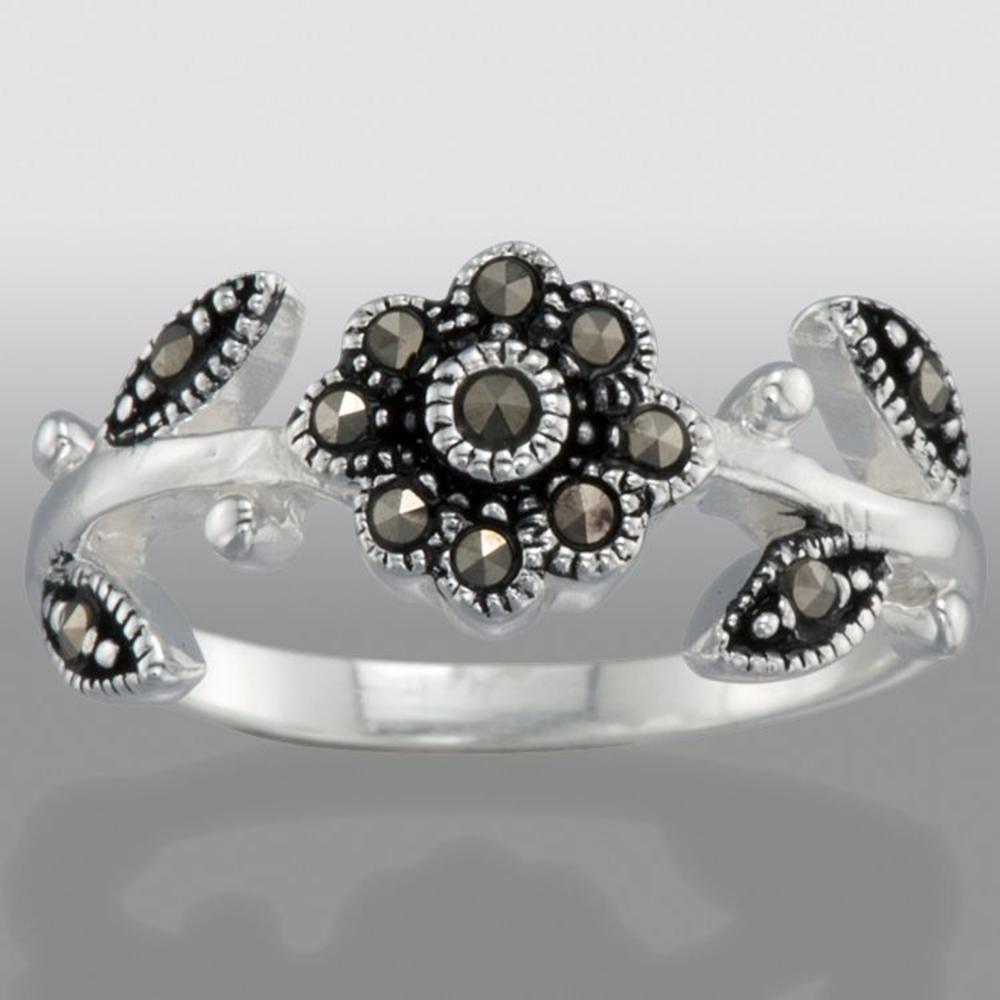 Marcasite Sterling Silver Flower Ring