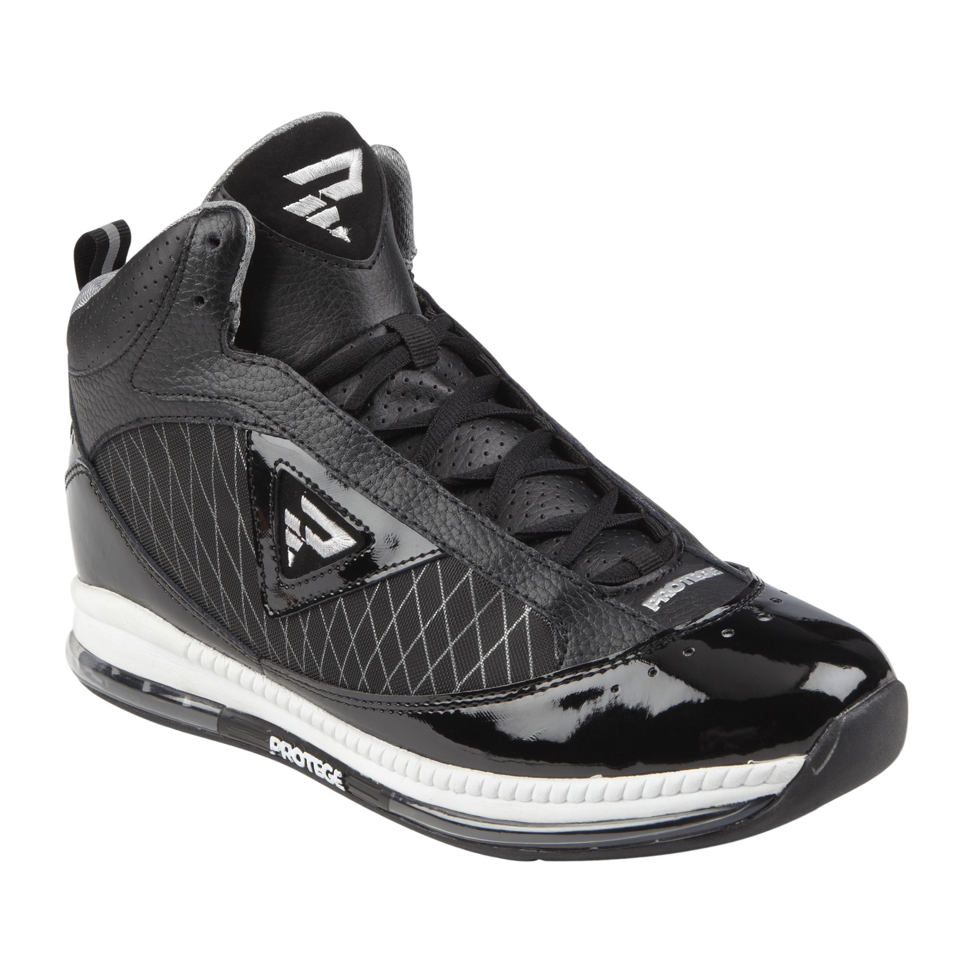 Protege Men's Pro Lift Leather Lace-Up Basketball - Black/Silver at Kmart.com