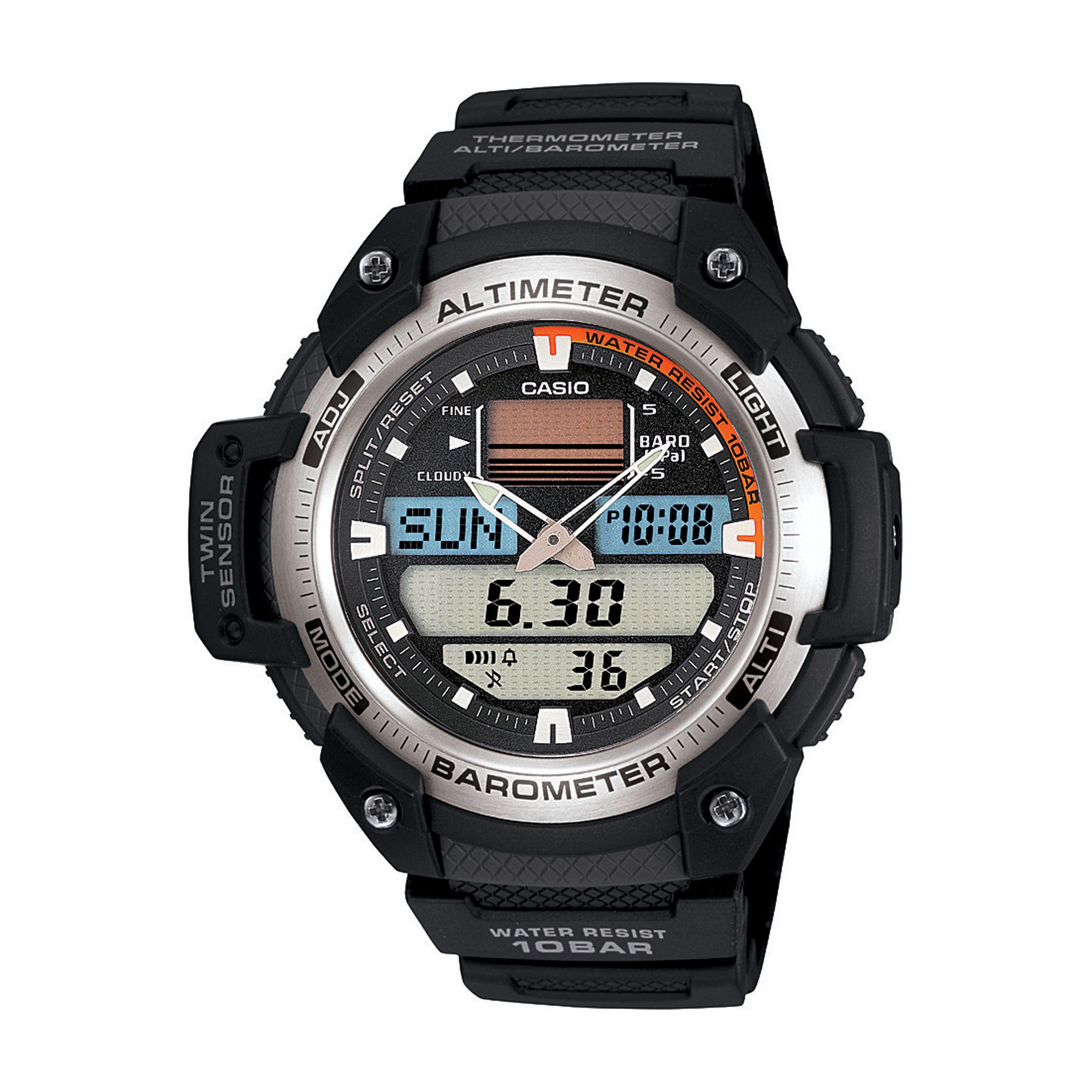 Casio Mens Calendar Day/Date Multifunction Blk/GT Digital Watch w/Black Resin Band at Sears.com