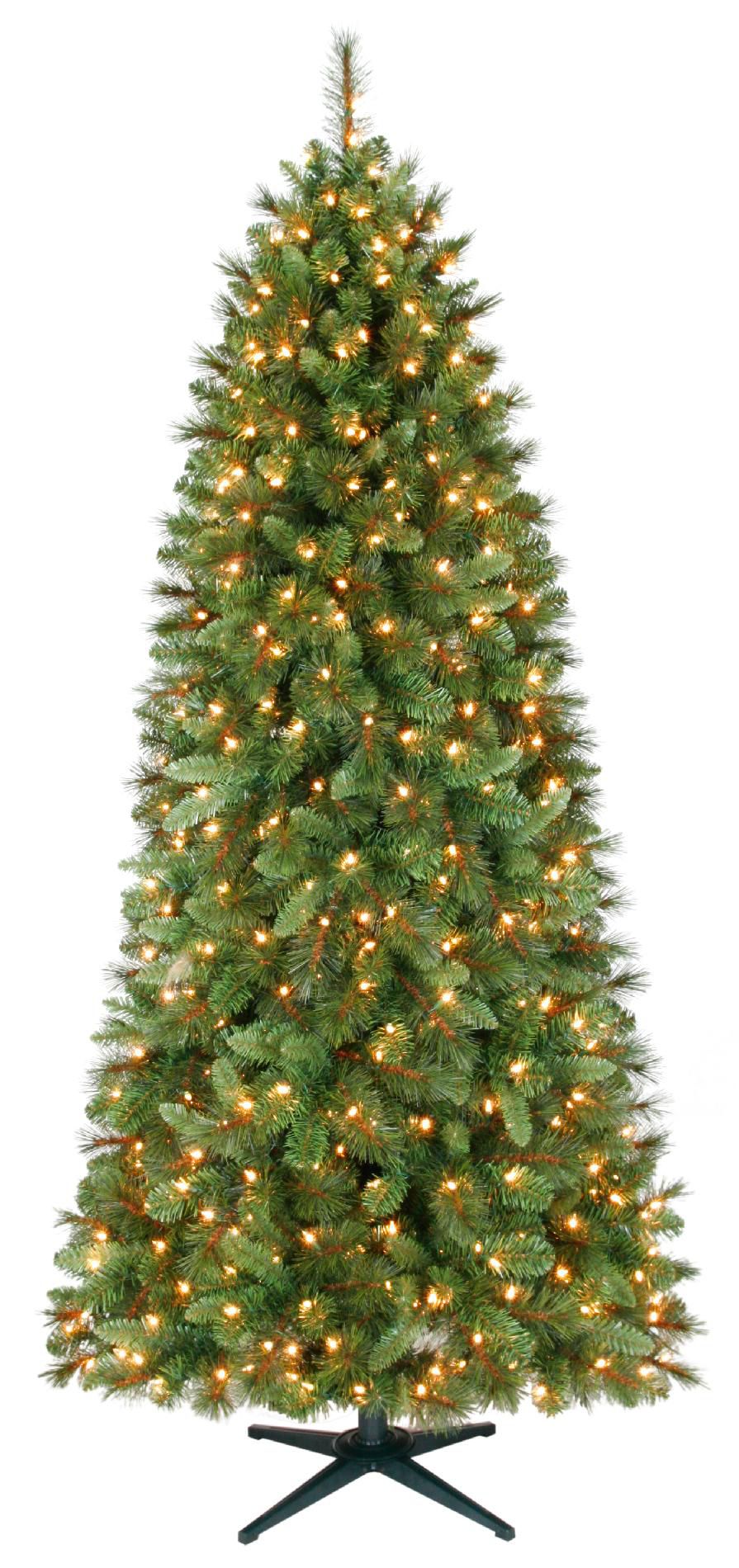 Jaclyn Smith 7 Ft. Stratford Slim Pine Christmas Tree with Clear Lights