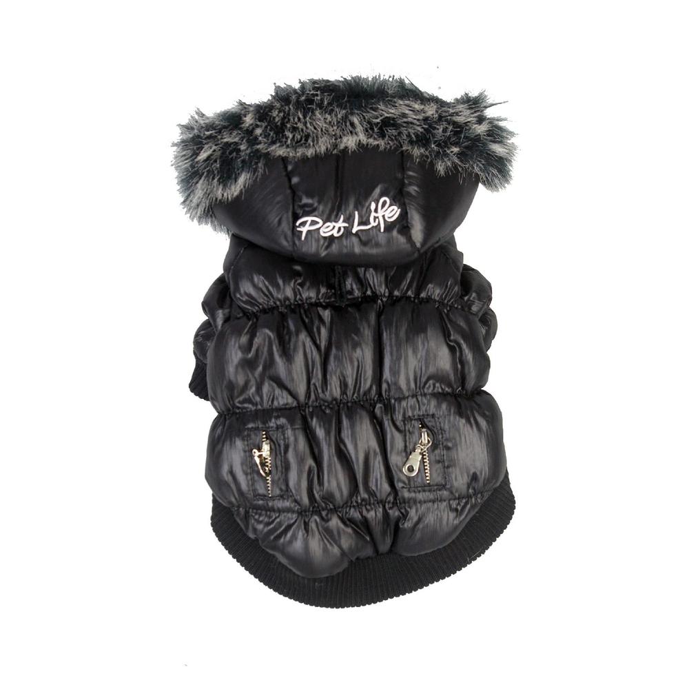 Metallic Fashion Pet Parka Coat with Removable Hood