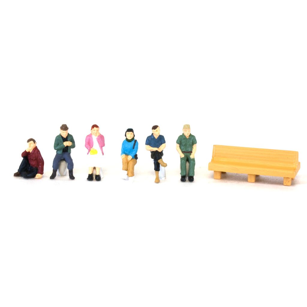 Lifelike Trains Scenemaster People Sitting with Bench - Set of 6 at Kmart.com