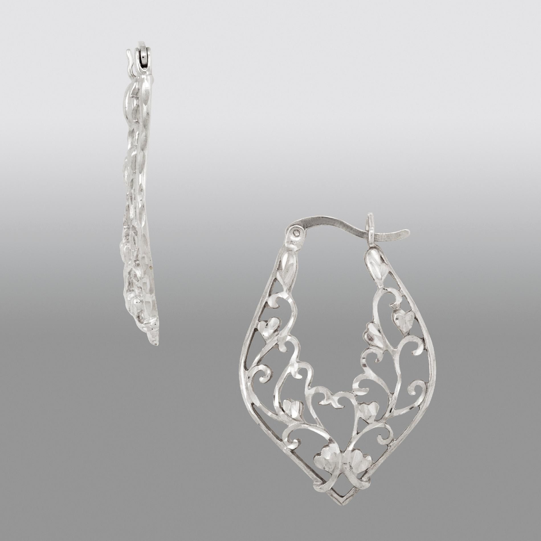 Oval Filigree Hoop Earrings in Sterling Silver at Sears.com
