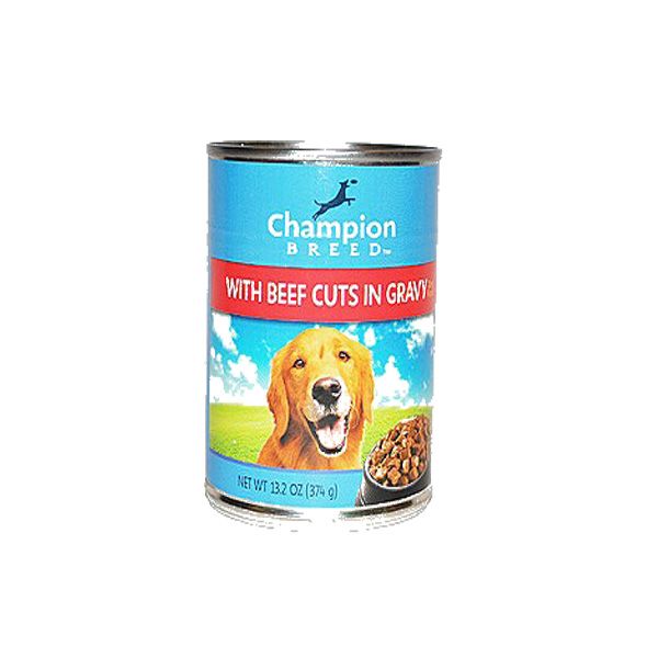Champion Breed Dog Food with Beef Cuts in Gravy 13.2 oz at mygofer.com