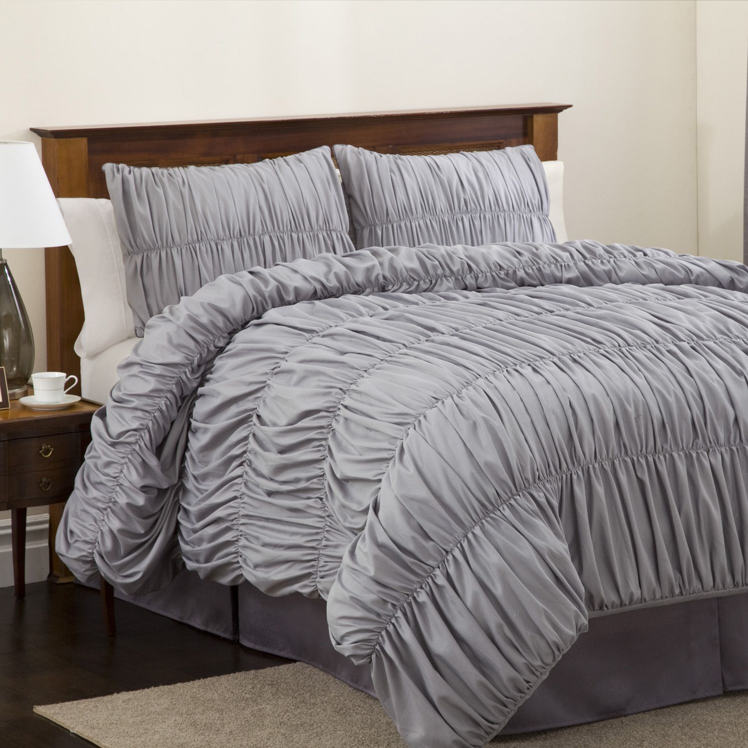 Venetian 4pc King Comforter Set Gray