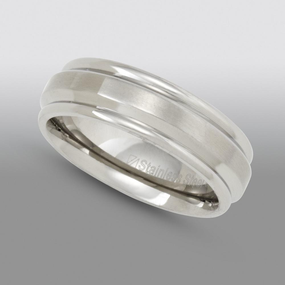 Men's Brushed Stainless Steel Wedding Band
