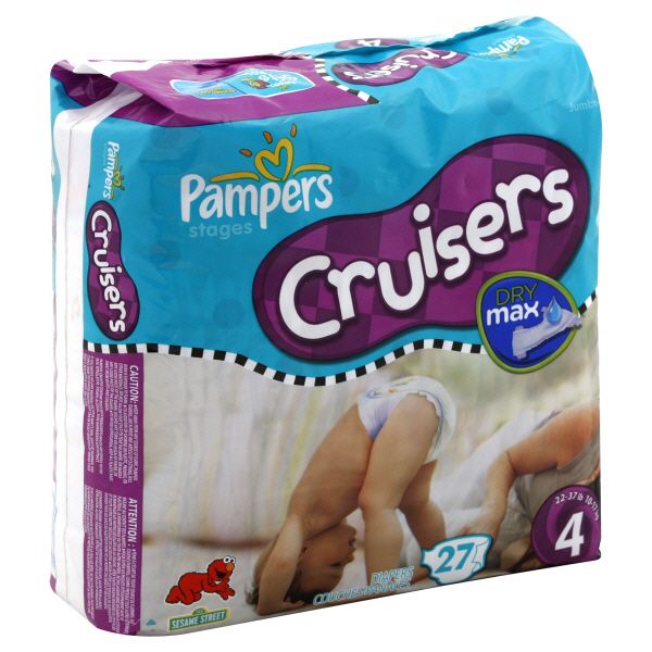 Pampers Stages Cruisers Diapers, Size 4 (22-37 lb), Sesame Street, Jumbo 27 diapers at Kmart.com