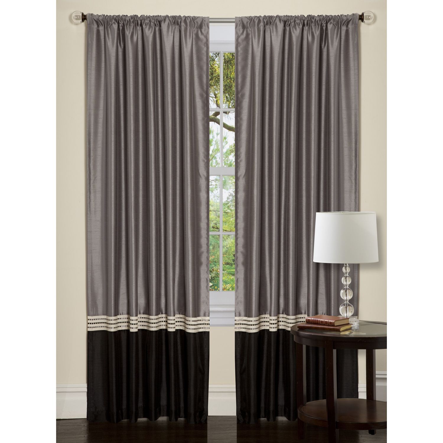 Villagio Window Panel 84-inch Black/Silver