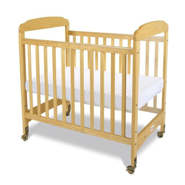 Foundations Serenity, Compact, Fixed Side, Clearview Crib Natural