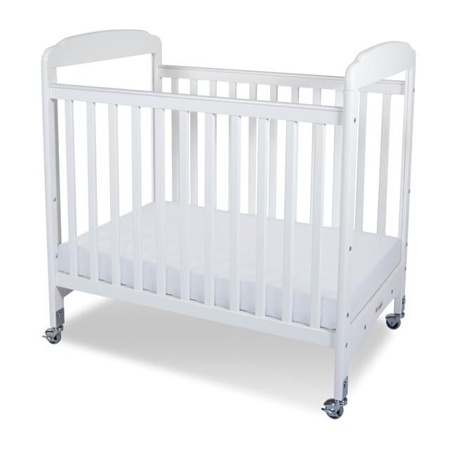 Foundations Serenity, Compact, Fixed Side, Clearview Crib White