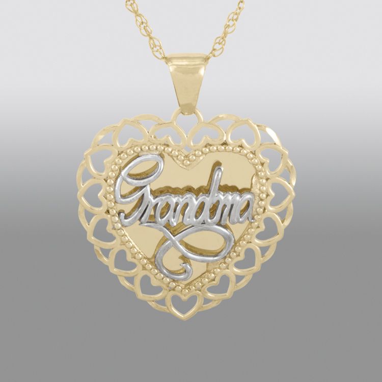 grandma gold pendant heart 10k yellow specifications