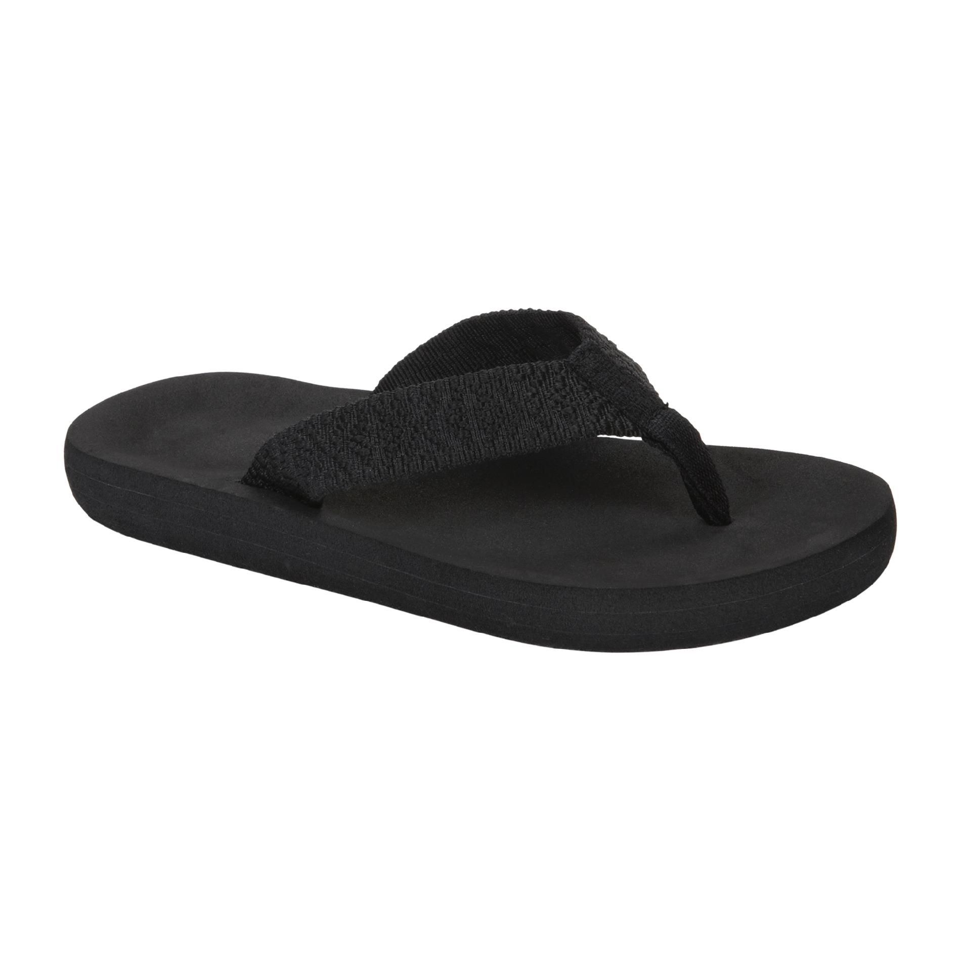 Island Club Boy's Randy Braided Flip Flop - Black at Kmart.com