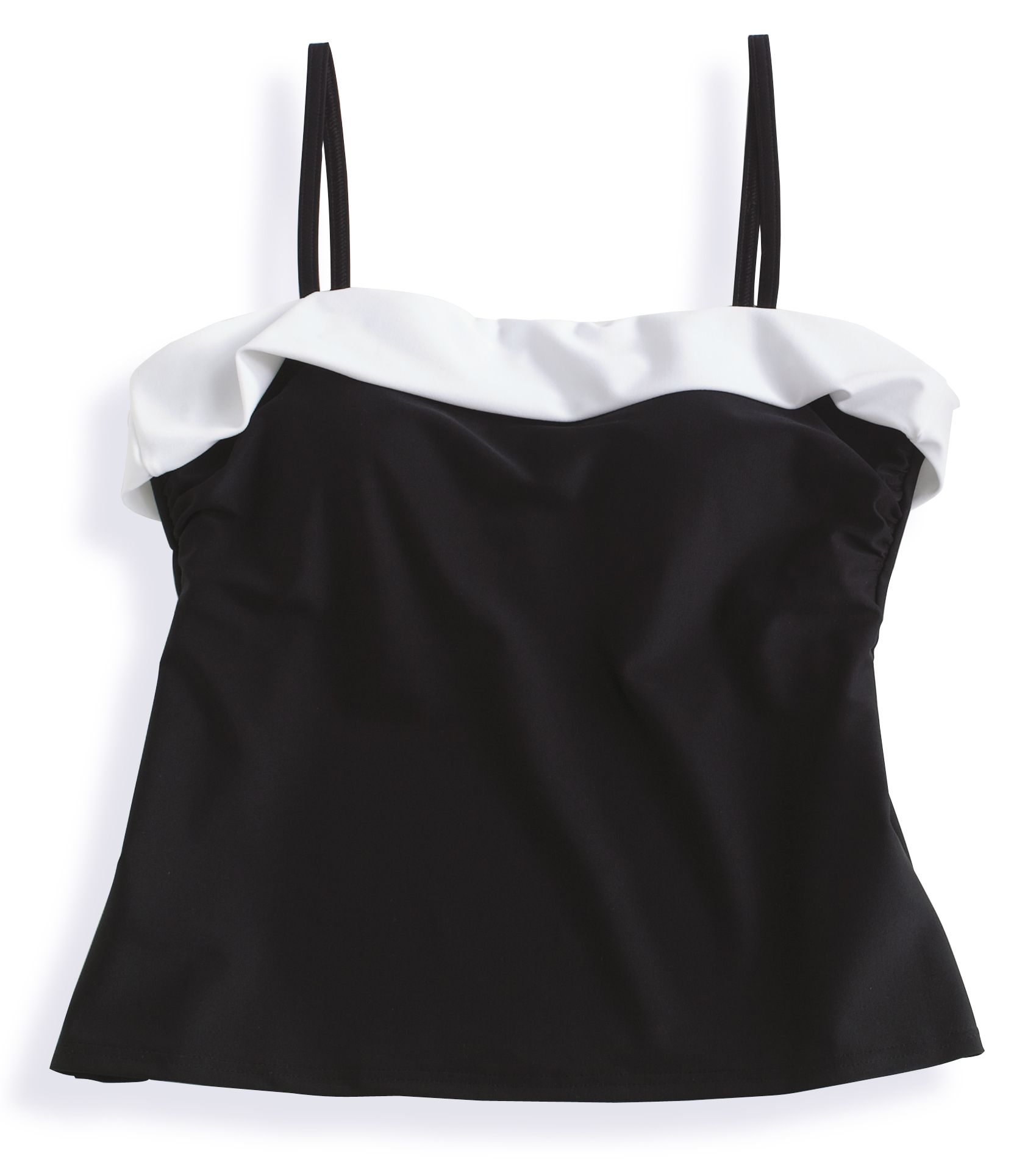 Classic Elements Classic Leaf Black Solid Tankini with White Cuff at Kmart.com