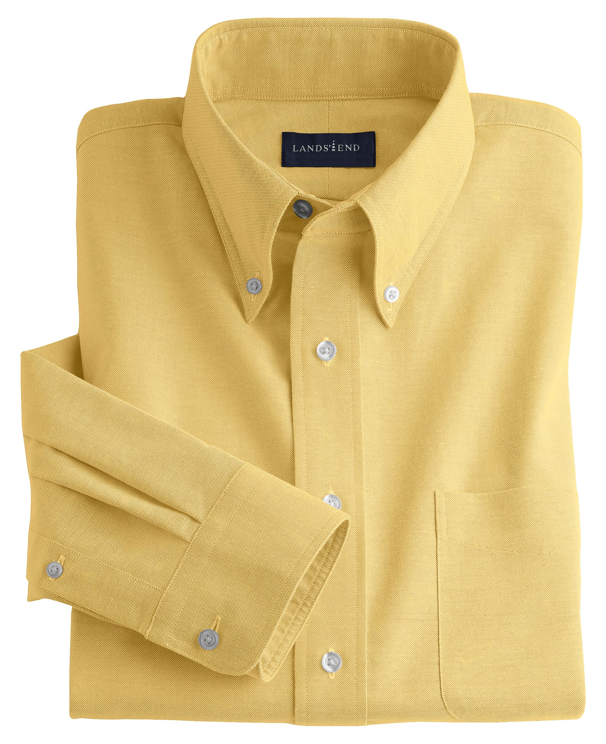 Lands' End Mens Long Sleeve Buttondown Oxford Shirt at mygofer.com