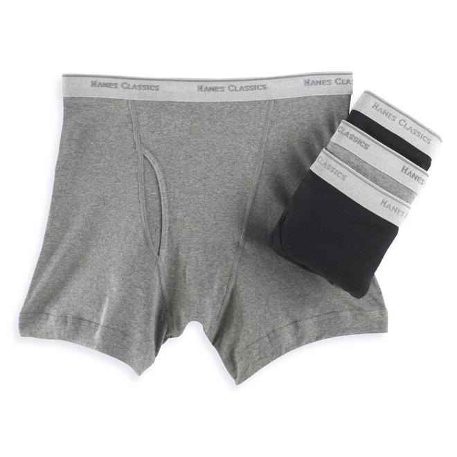 Hanes Black/Gray Boxer Brief (4 Pack)