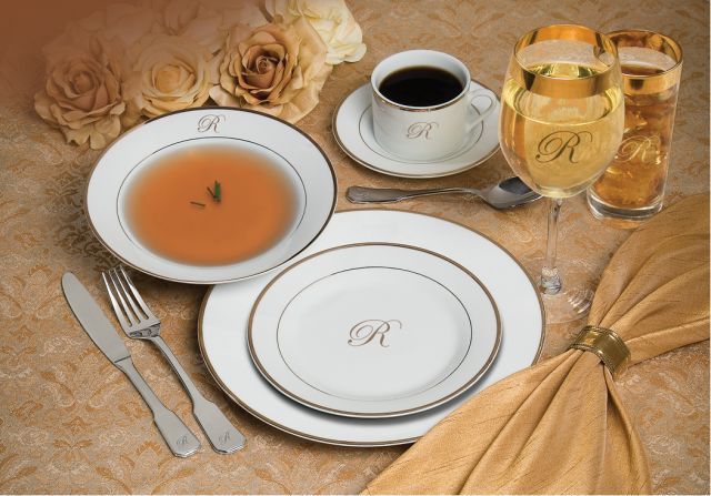20 piece Letter R Monogram Dinnerware Set
