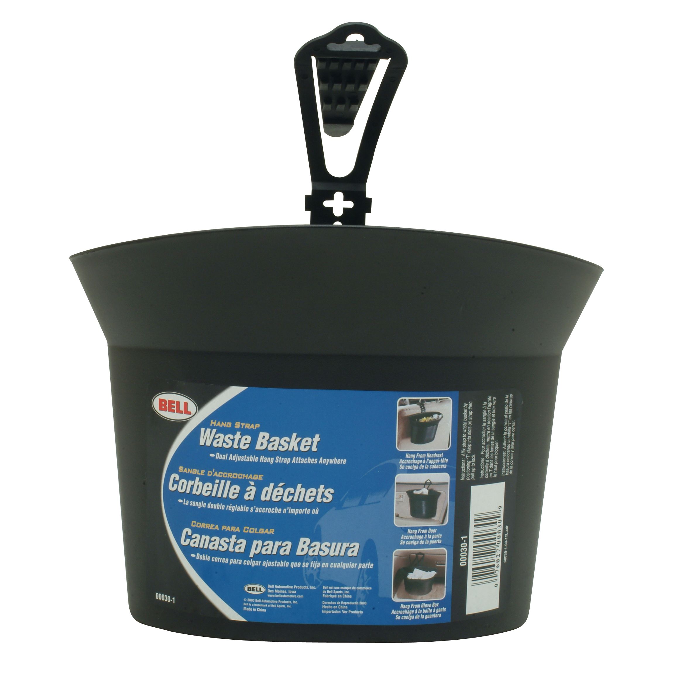UPC 076027000309 product image for Bell Automotive Hang Strap Waste Basket | upcitemdb.com