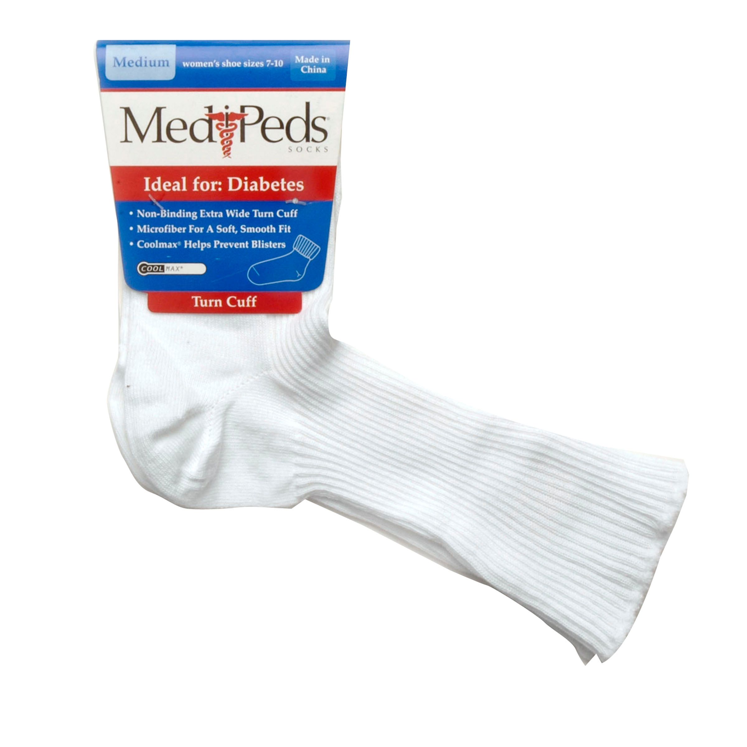 MediPeds Diabetic Womens Crew or Turn Cuff sock - 1 pr at Kmart.com