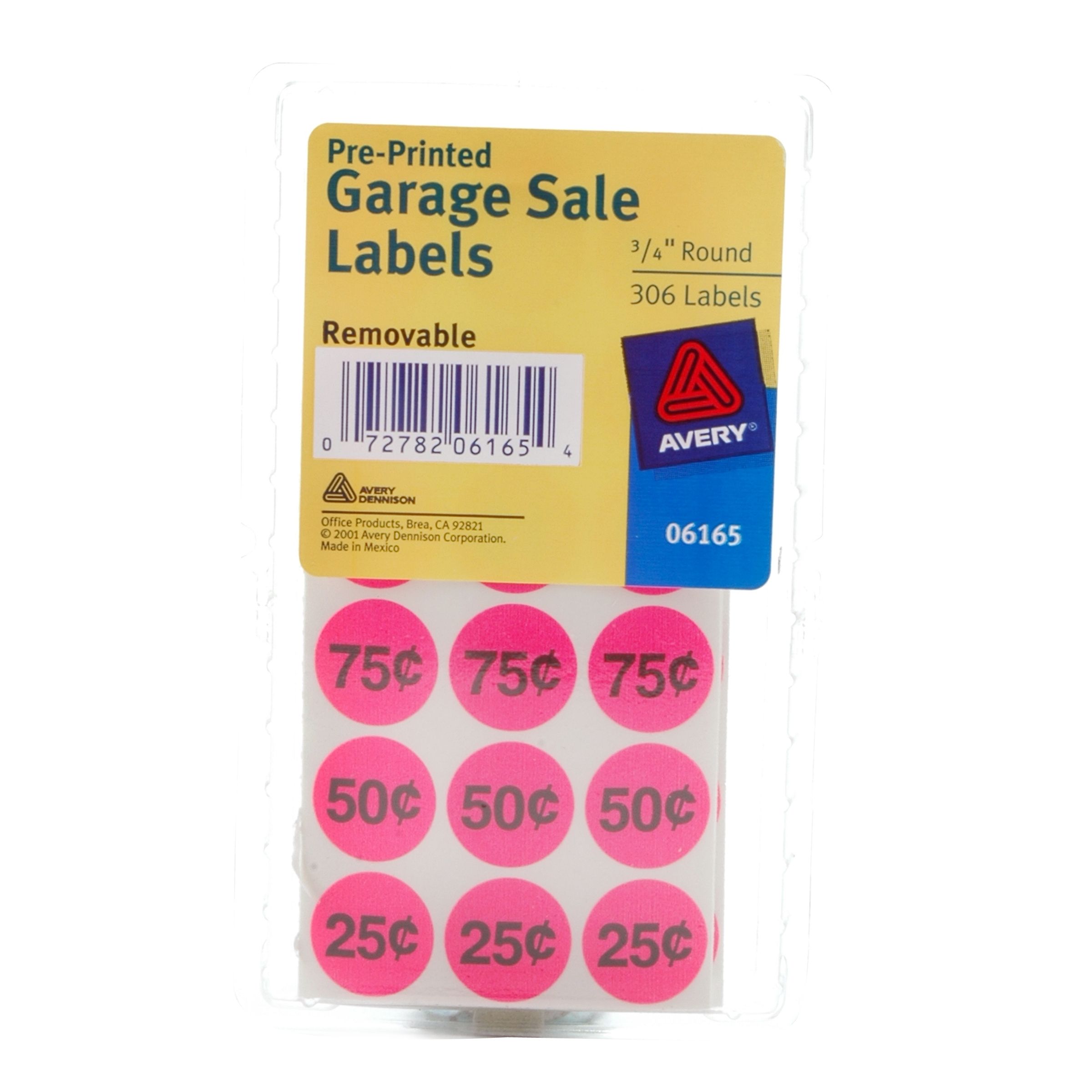 Avery Labels, Garage Sale, Removable, 3/4Inch Round, 306 labels