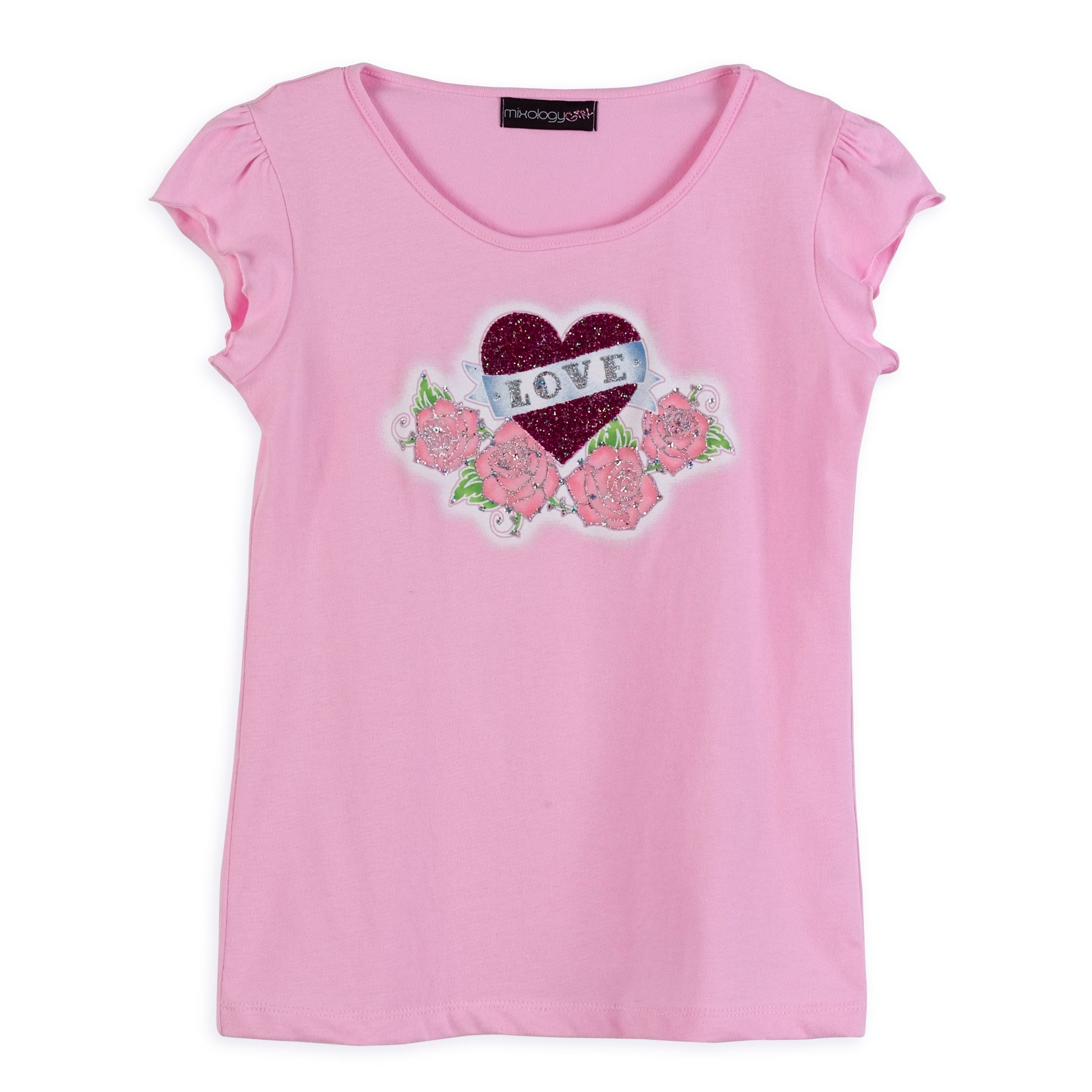 Canyon River Blues Girl's 7-16 Puff Sleeve Tunic Top, "Love" Screen Print at Kmart.com