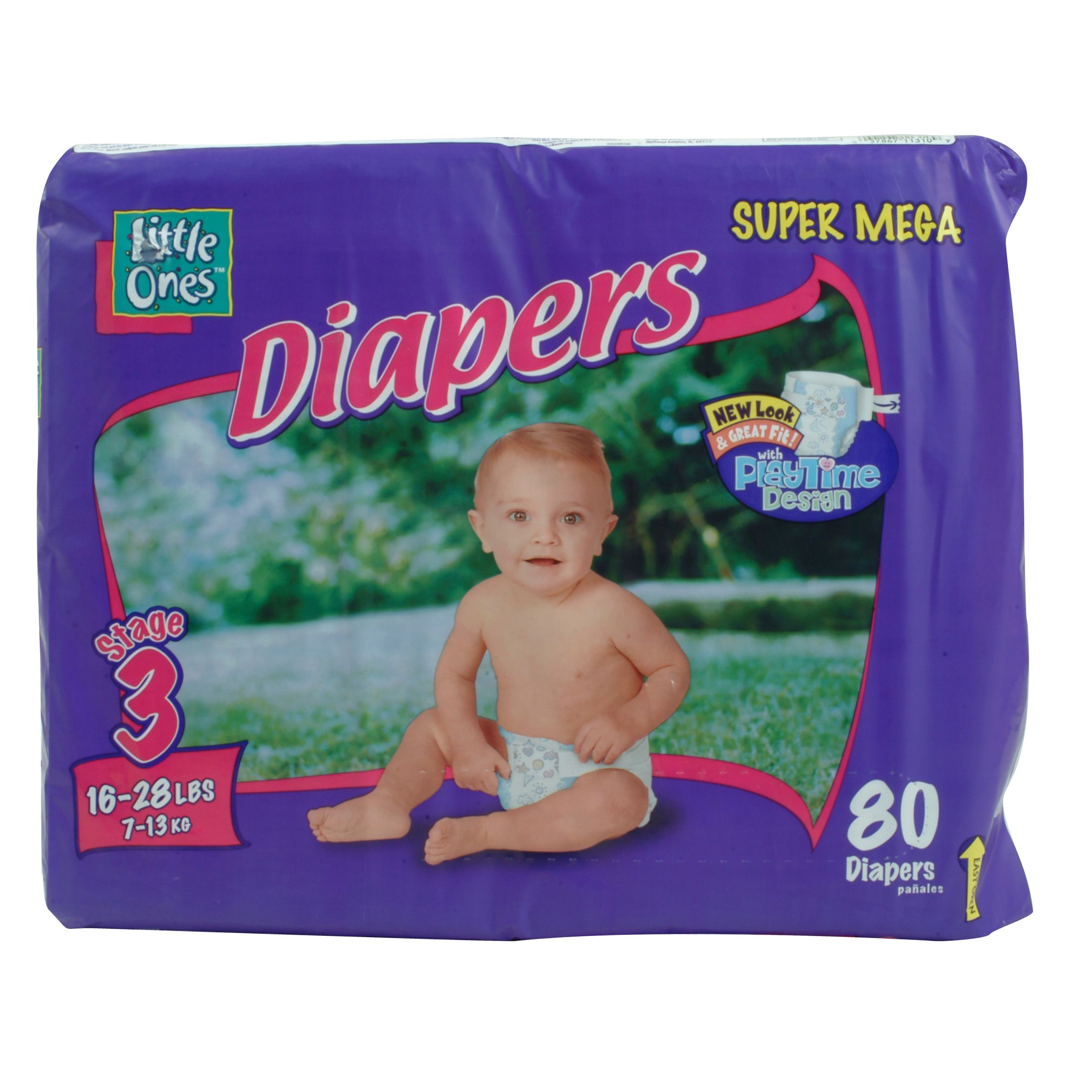Little Ones Diapers, Size 3 (16-28 lb), New Look & Great Fit! With Playtime Design, Super Mega, 80 diapers at Kmart.com