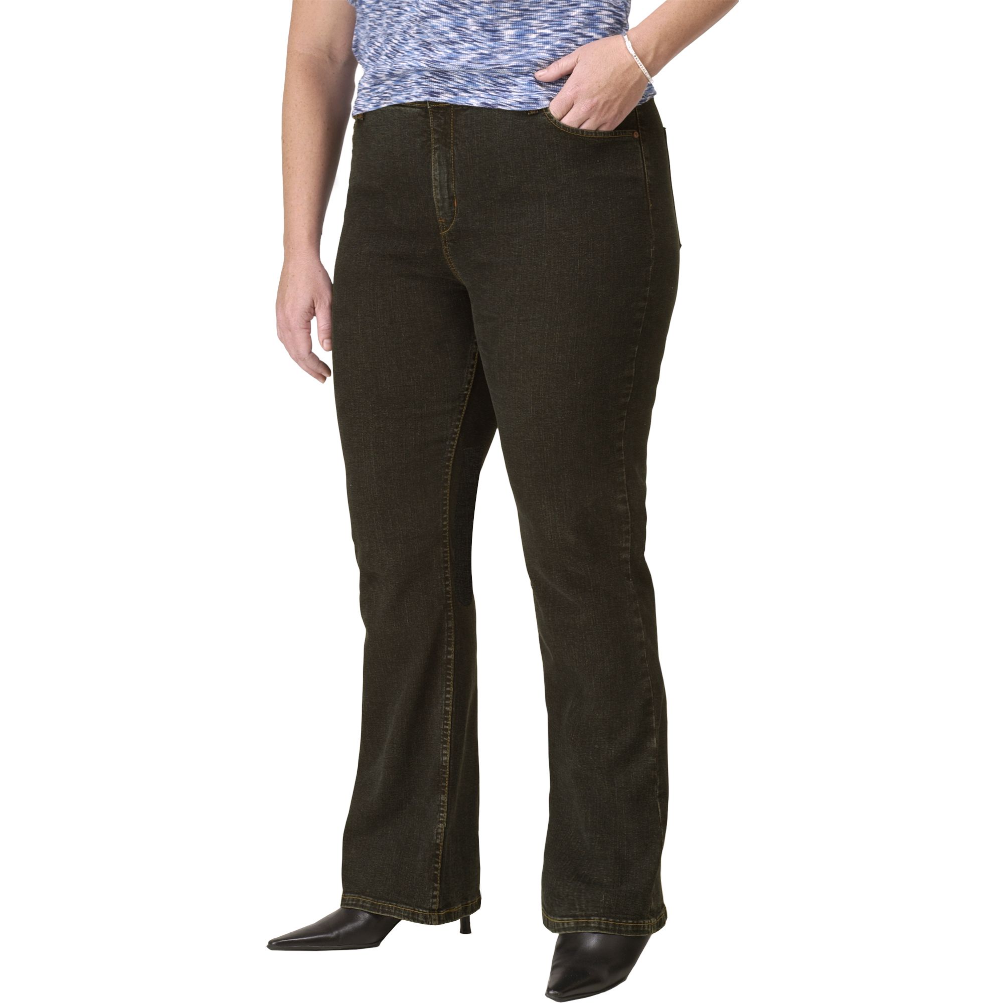 Signature by Levi Strauss & Co.  Women's Plus Totally Slimming High Stretch Black Denim Pants at mygofer.com