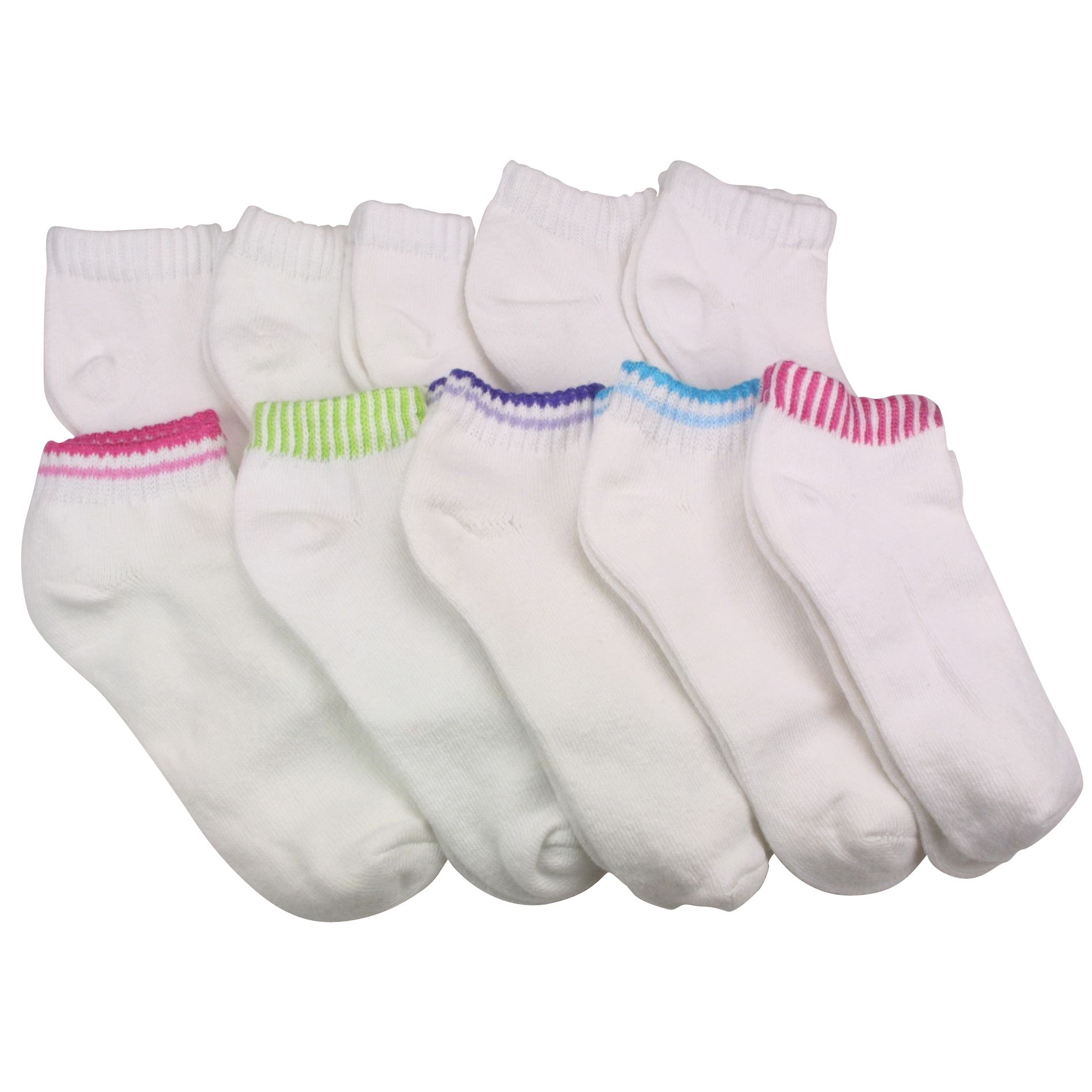 Basic Editions Girl's 10 Pack No Show Socks at mygofer.com