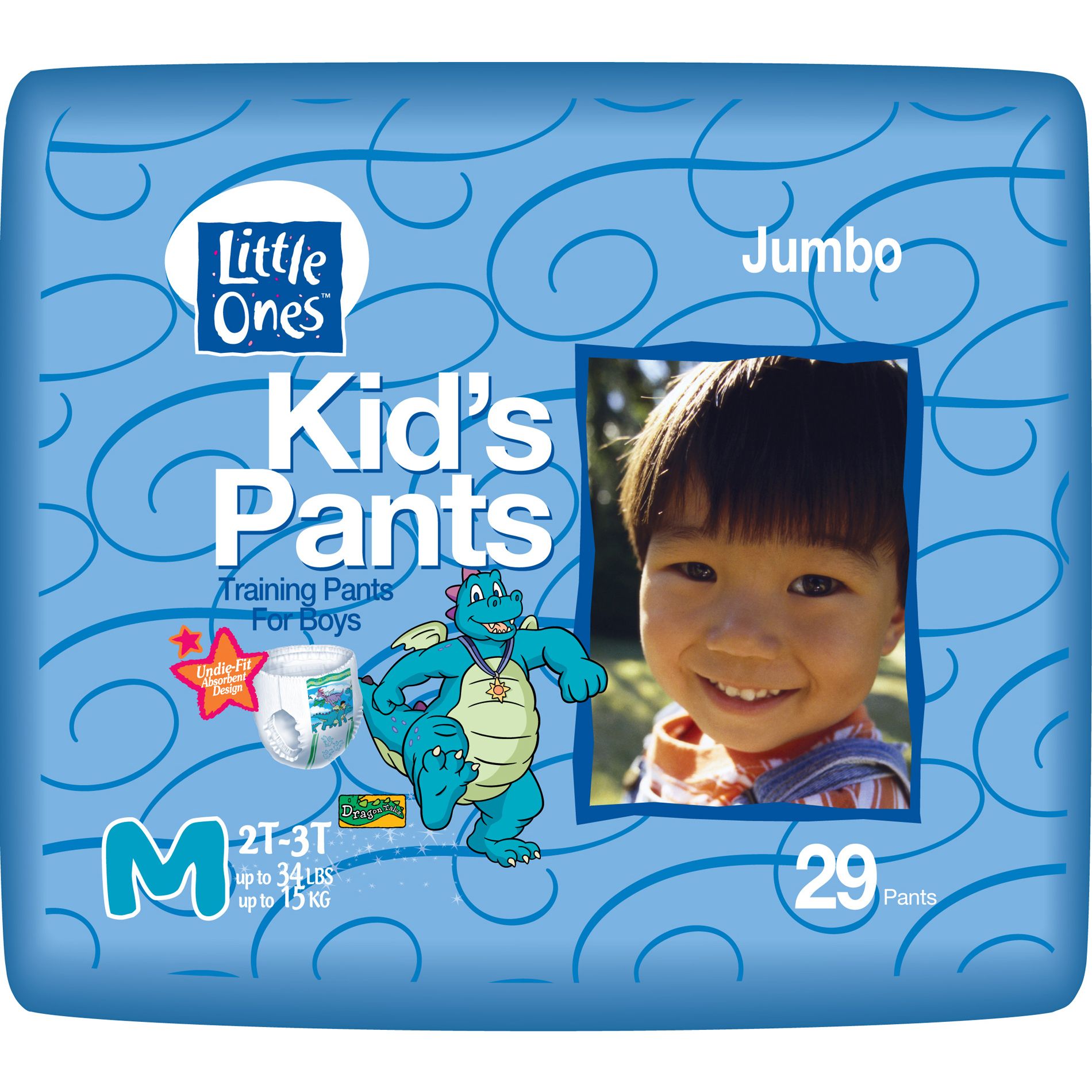 Little Ones Kid's Pants Training Pants For Boys, M, Size 2T-3T (upto 34 lb), Dragon Tales, Jumbo, 29 pants at Kmart.com