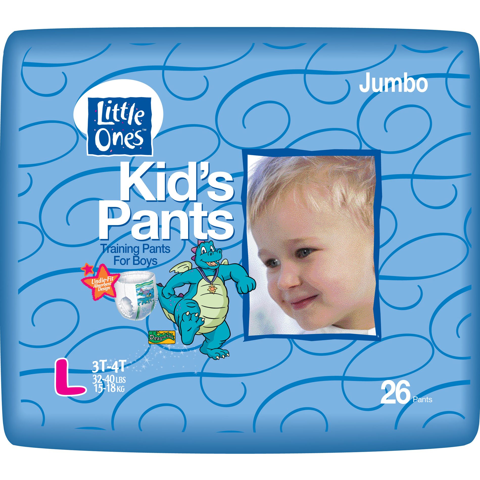 Little Ones Kid's Pants Training Pants For Boys, L, Size 3T-4T (32-40 lb), Dragon Tales, Jumbo, 26 pants at Kmart.com