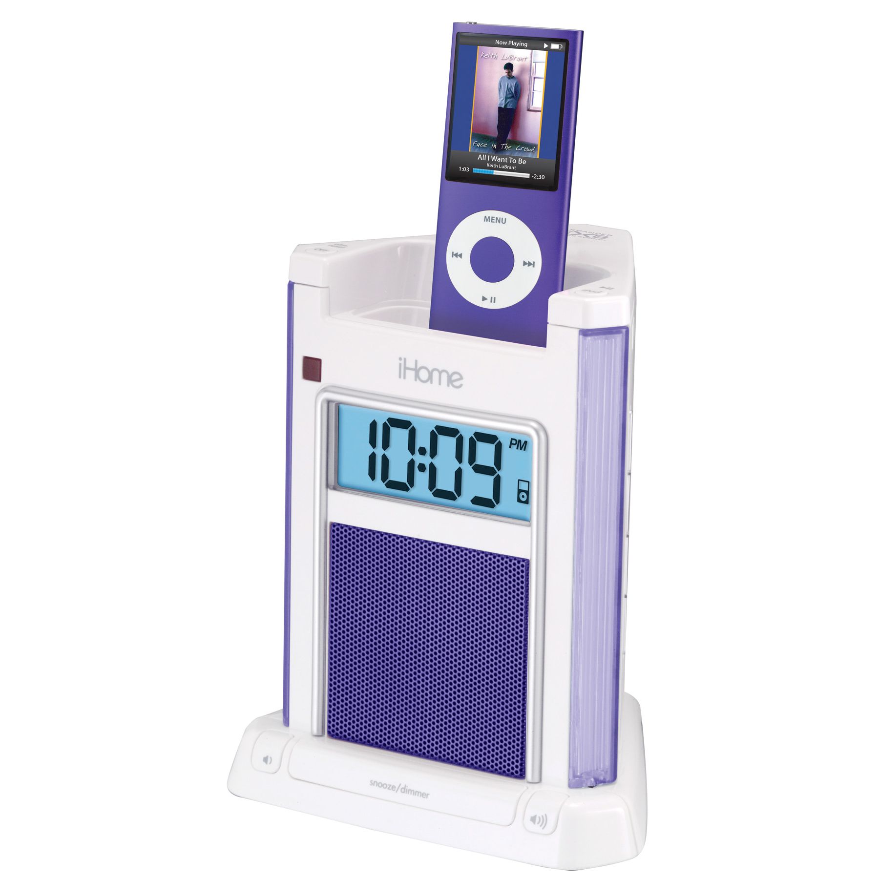 iHOME IH4P Alarm Clock for iPod® Purple Sears Outlet