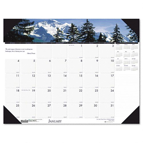 18 1/2 x 13 Photographic Monthly Desk Pad Calendar
