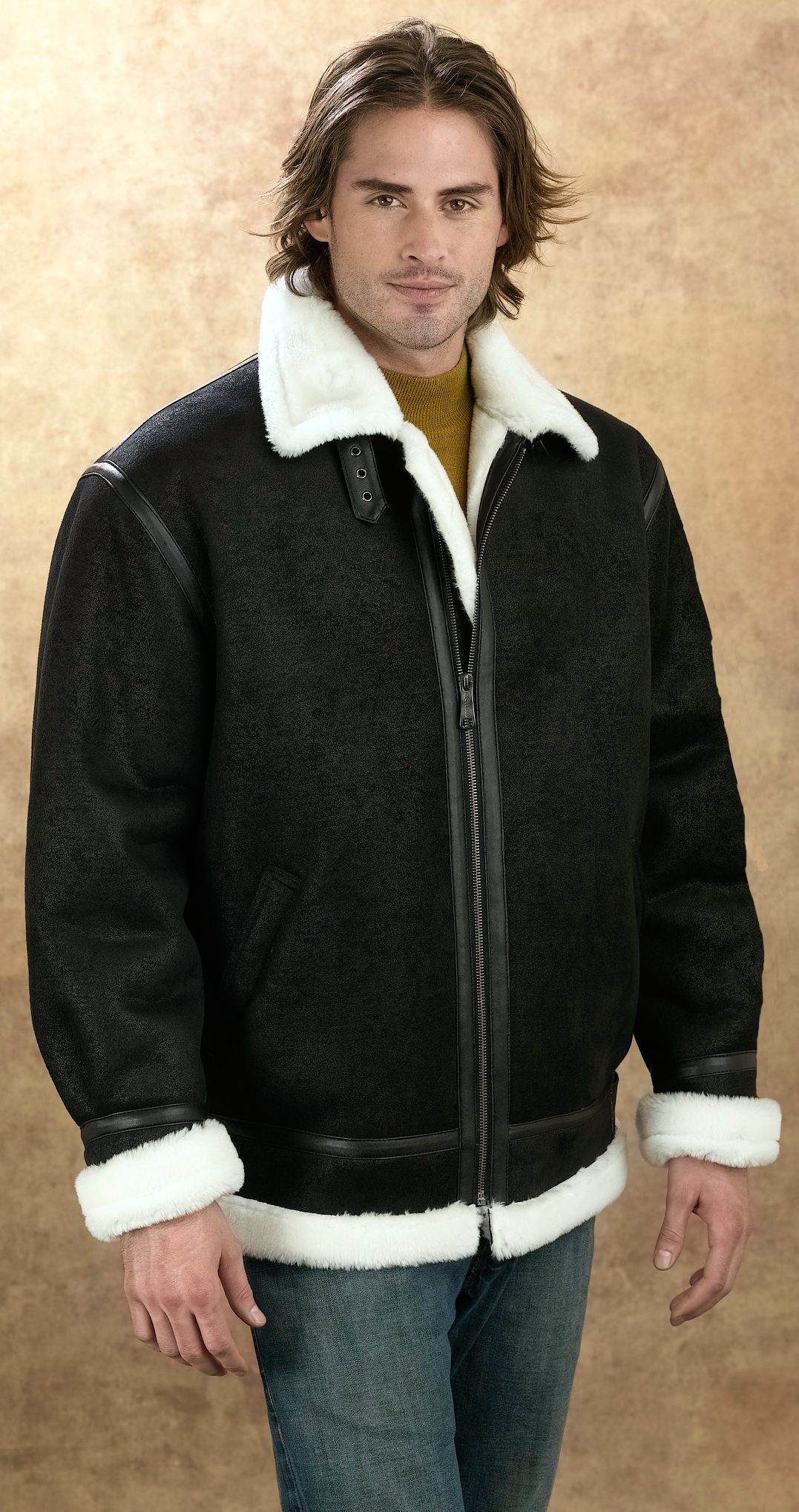 Excelled Men's Faux Shearling B-3 Bomber Jacket at Kmart.com