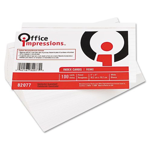 Office Impressions Ruled Index Cards, 4 x 6, White, 100 per Pack at Kmart.com