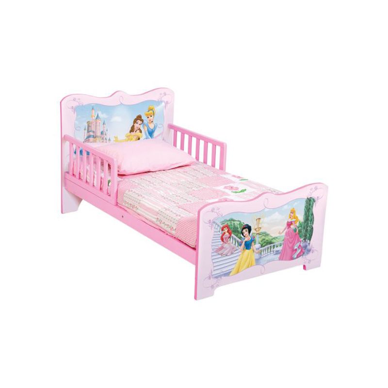 Disney Princess Wooden Toddler Bed With Safe Sleep Rail