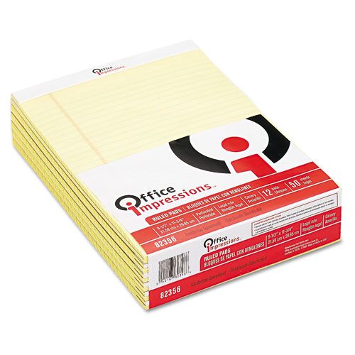 Office Impressions Perforated Letter Pads, Canary, 12 50-Sheet Pads at Kmart.com