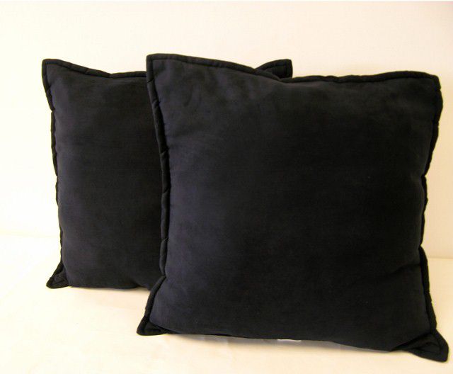 Hudson Street 22 x 22 Faux Suede Decorative Pillow Two Pack, Ink