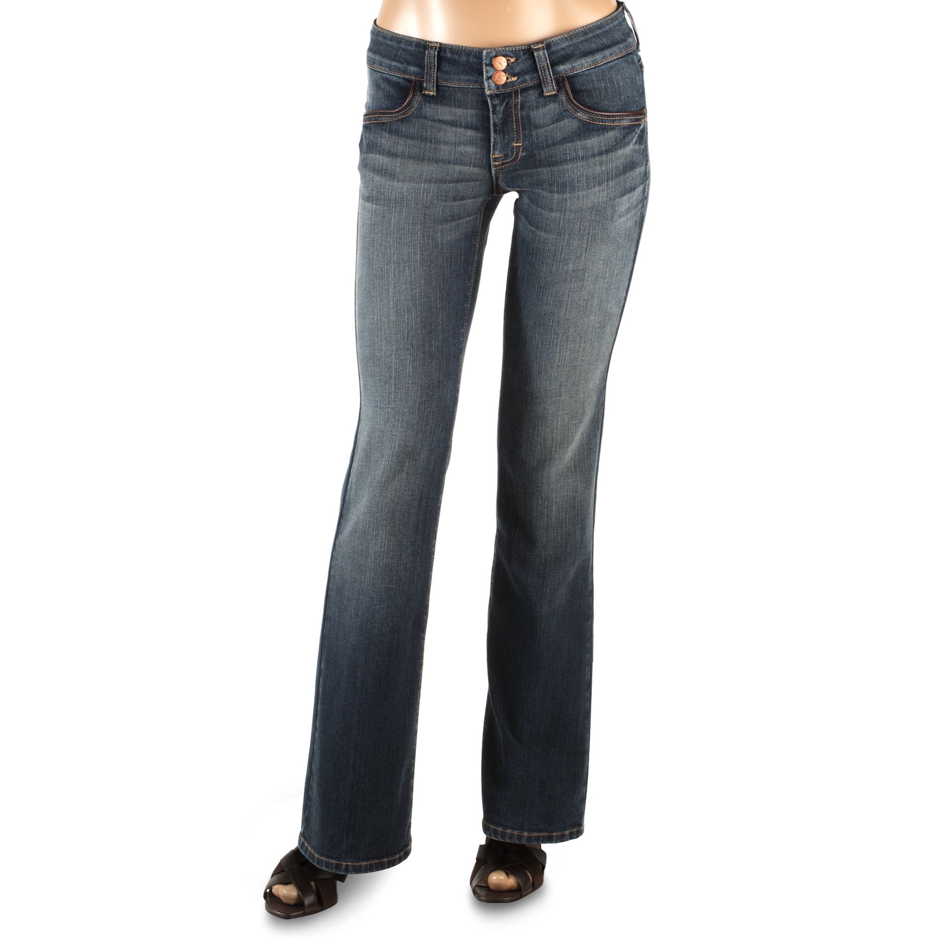 Indigo Royalty Double Button Pleather Back Flap Bootcut at Kmart.com