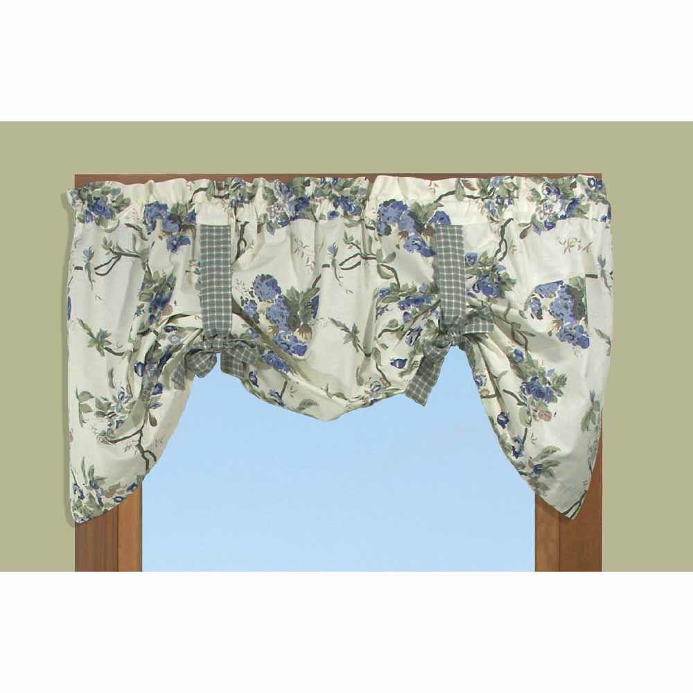 Sachet Floral M-shaped Valance in Wedgewood/Blue Floral