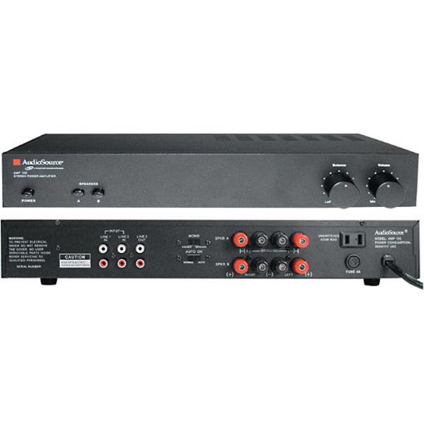 AudioSource 2-Channel Bridgeable Stereo Power Amplifier - 2 X 50-Watts (8 Ohms) , 2 X 60-Wa