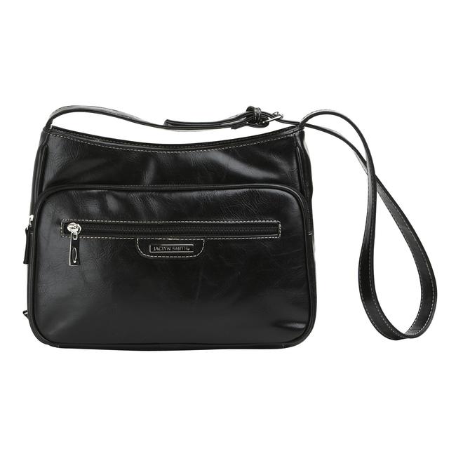 Jaclyn Smith Classic Glazed Organizer Hobo Handbag