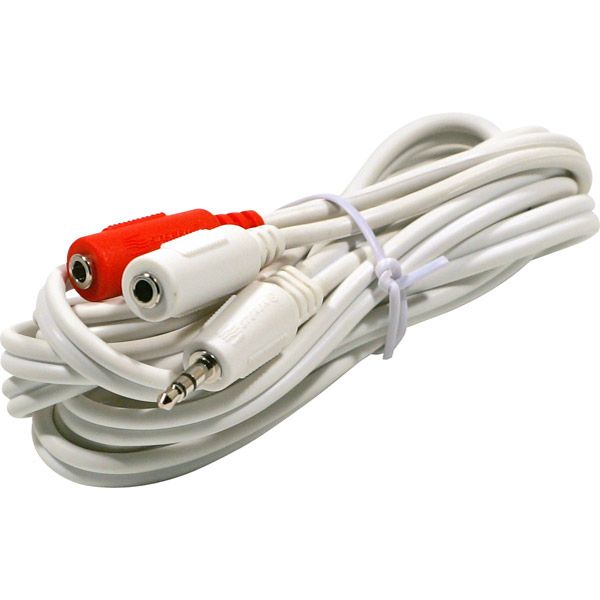 Steren 6foot 3.5mm Male To 2-RCA Male Y IPODCable - White at Kmart.com