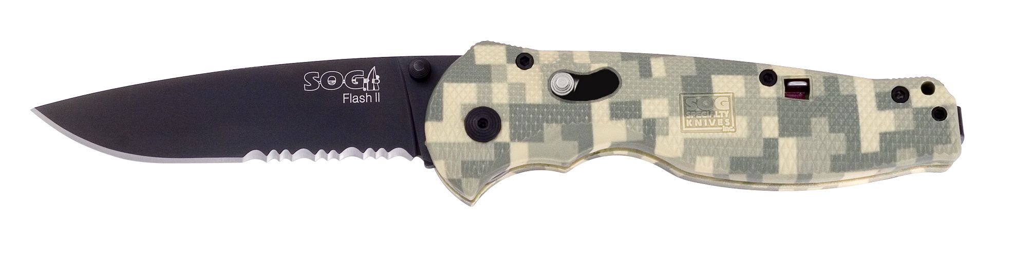 SOG® Specialty Knives & Tools DFSA-98 Flash II 3.5" Knife, Digi Camo, 1/2 Serrated, Black TiNi at Sears.com