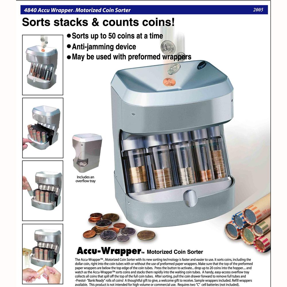 Magnif Assorted Coin Tubes, Preformed Wrappers, 48 tubes Office Supplies Office Safety