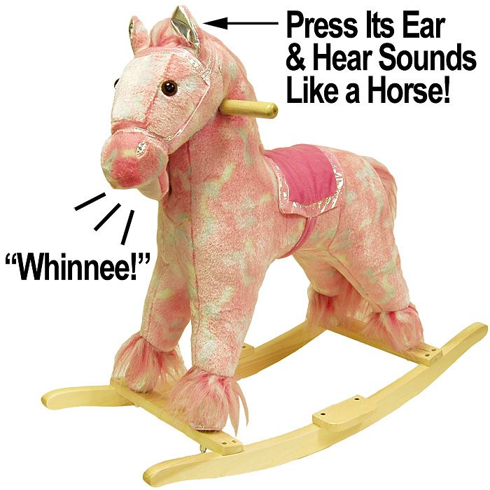 HAPPY TRAILS Pink Plush Rocking Pony with Sound at Sears.com