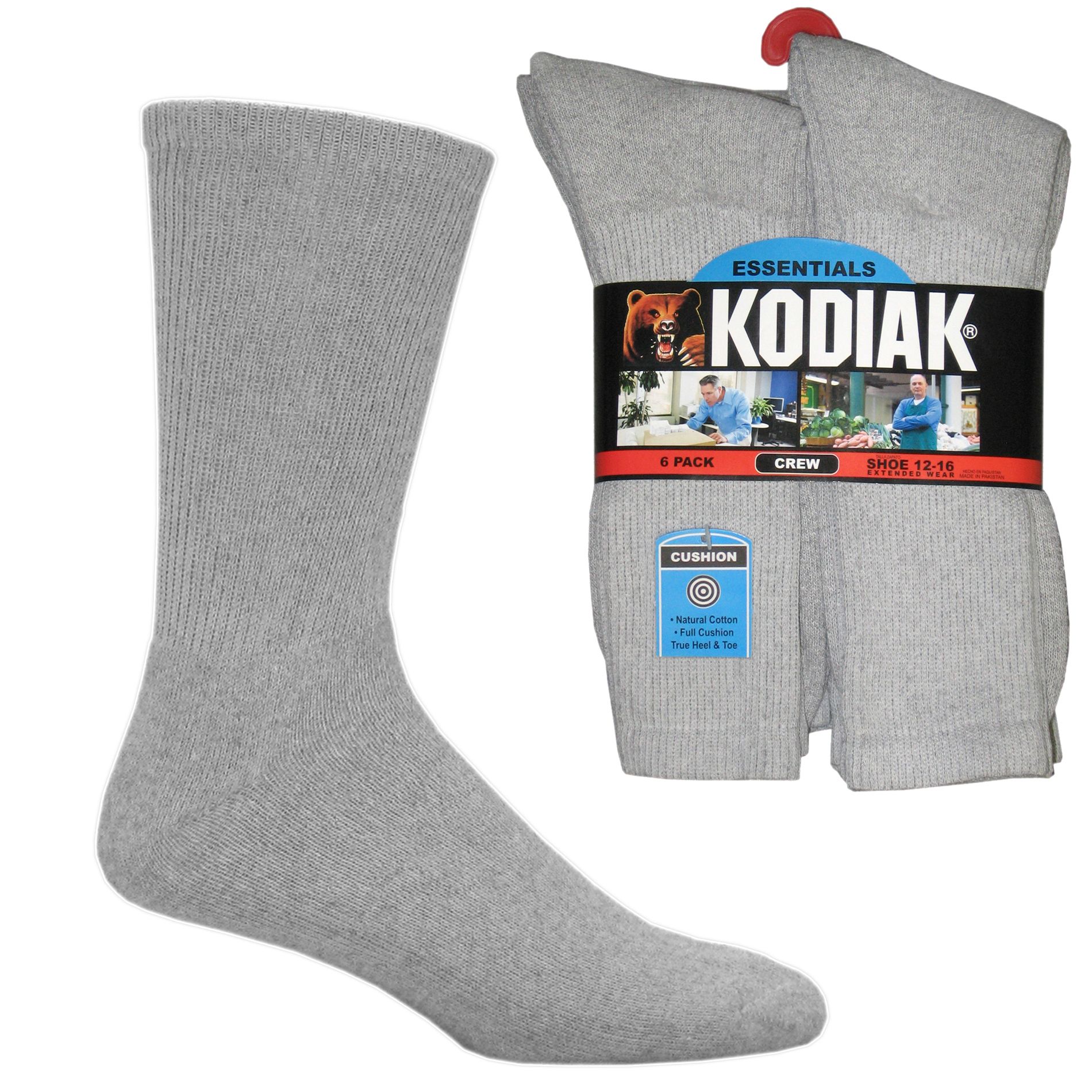 Kodiak Men's VALUE Cotton Crew Sock 6 Pair Pack Shop Your Way